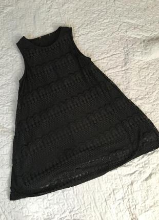 Чорне кружевне плаття1 фото