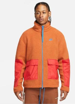 Куртка мужская nike mens fleece full-zip jacket orange оригинал