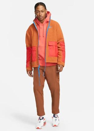 Куртка мужская nike mens fleece full-zip jacket orange оригинал4 фото