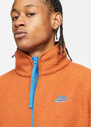 Куртка мужская nike mens fleece full-zip jacket orange оригинал3 фото