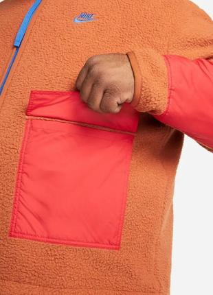 Куртка мужская nike mens fleece full-zip jacket orange оригинал6 фото