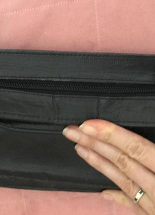 Барсетка гаманець шкіряний з декількома відділами шлейка на руку3 фото