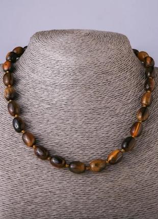 Бусы из натурального камня тигровый глаз