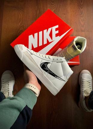 👟кросівки чоловічі nike blazer mid 77 vintage white & black👟