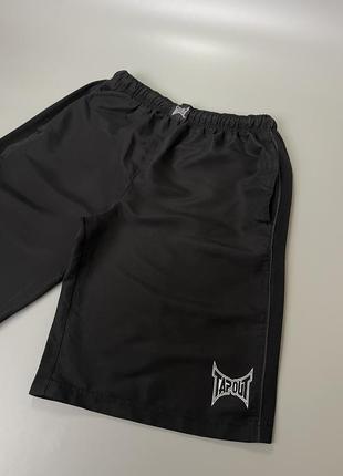 Винтажные спортивные черные шорты tapout, оригинал, винтаж, тепоут, логотип, свободные, широкие, сетка, тонкие, легкие