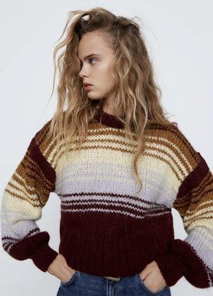 Zara свитер в полоску оверсайз1 фото