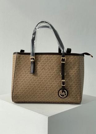 👜 michael kors jet set big beige 7