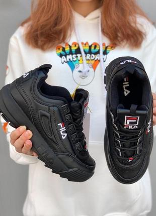 Чоловічі кросівки fila disruptor ii black 🌶 smb4 фото