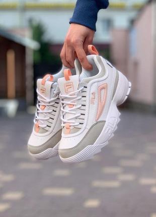 Кроссовки fila disruptor ii white/pink 🌶3 фото