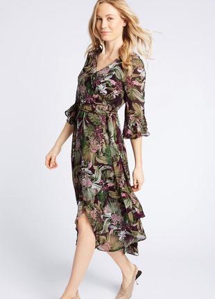 Фирменное стильное качественное вискозное платье цветочный принт1 фото