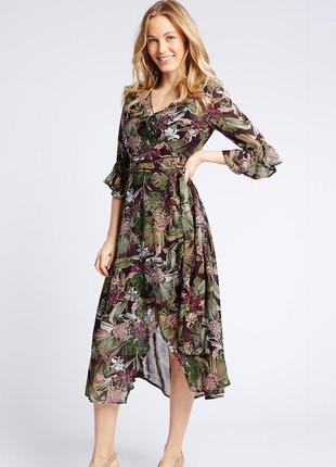 Фирменное стильное качественное вискозное платье цветочный принт2 фото