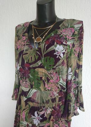 Фирменное стильное качественное вискозное платье цветочный принт5 фото