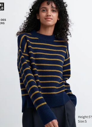 Джемпер в полоску из ягненчьей шерсти uniqlo