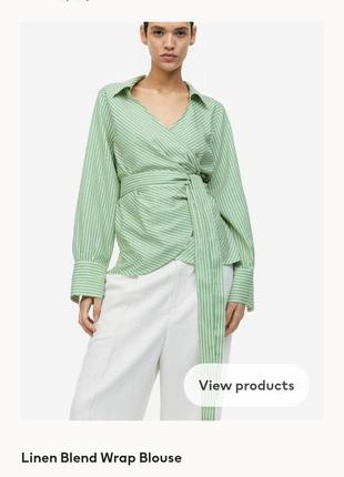 100%бавовняна блуза на запах h&amp;m,p.l5 фото