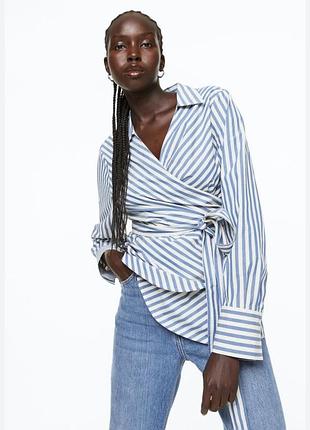 100%бавовняна блуза на запах h&amp;m,p.l