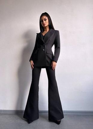 Костюм: піджак на підкладці, штани кльош+ жилет