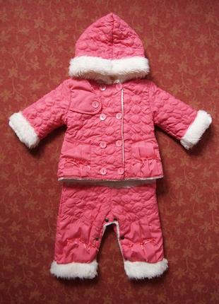 6 месяцев демисезонный раздельный комбинезон, б/у.