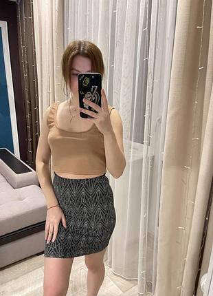 Спідниця міні чорна з блиском ✨ 2
