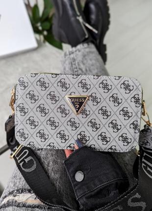 Класна сіра сумка крос-боді в стилі guess
