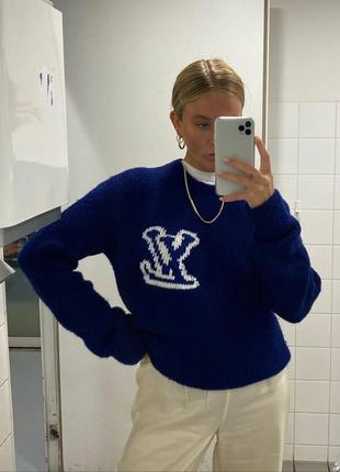 Светр в стилі louis vuitton синій вязка