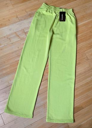 Натуральні бавовняні штани,лаймового кольору