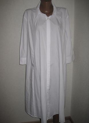 Белое платье рубашка халат зара а-силуэт р-рм1 фото