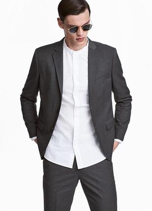 Оригинальный пиджак slim fit от бренда h&m разм. 54