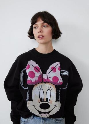 Свитшот двунитка minnie mouse от zara