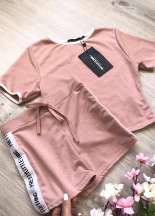 Стильный летний костюм для девочки, костюм шорты топ