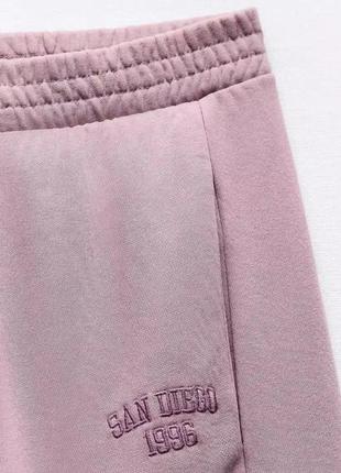 Костюм zara ліловий на флісі худі на замку змійці рожевий8 фото