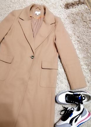 Демисезонное женское пальто миди с накладными карманами4 фото