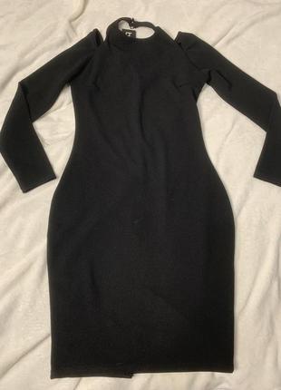Черное базовое платье топор boohoo u910 брак