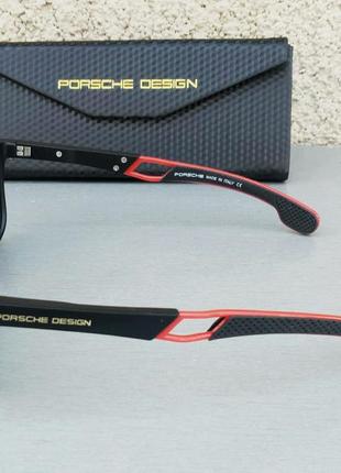 Porsche design окуляри чоловічі чорні лінзи помаранчеві дзеркальні поляризированые3 фото