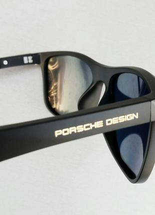 Porsche design окуляри чоловічі чорні лінзи помаранчеві дзеркальні поляризированые8 фото