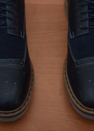 Синие кожаные туфли оксфорды clarks, 44.5 размер. оригинал5 фото