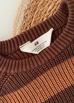 Стильний трендовий вʼязаний светр светрик коричневий h&m 98-104см 3-4р3 фото