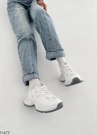Кроссовки кеды экокожа обувной текстиль белый2 фото
