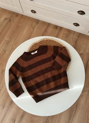 Стильний трендовий вʼязаний светр светрик коричневий h&m 98-104см 3-4р2 фото