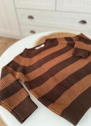 Стильний трендовий вʼязаний светр светрик коричневий h&m 98-104см 3-4р4 фото