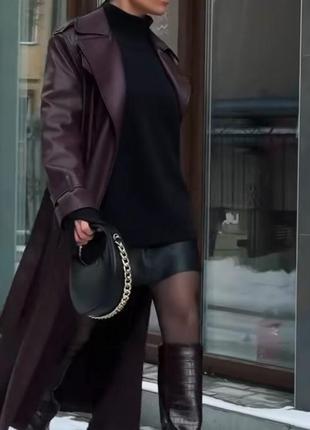 Спідниця шкіряна чорна коротка єко спідниця чорна спідниця замінник шкіри-12/ l