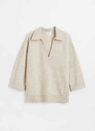 Демисезонный свитер тонкой вязки с воротником h&m2 фото