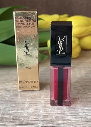 Блиск для губ з лаковим ефектом yves saint laurent vernis a levres water stain1 фото