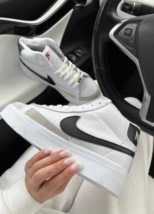 Кросівки nike blazer white black (висока підошва)6 фото