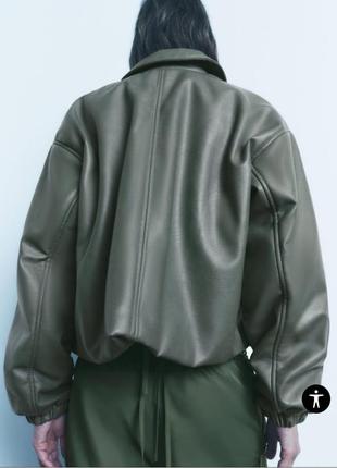 Женская куртка бомбер zara xs и s экокожа новая коллекция весна5 фото