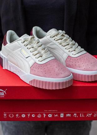 Кроссовки puma cali remix beige rose suede6 фото