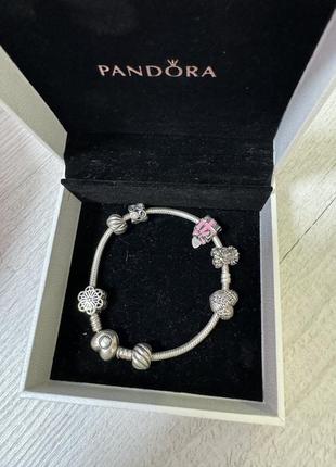 Pandora сша пандора браслет оригинал все шармы оригинал длина 19.5 см2 фото