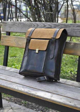 Рюкзак из натуральной кожи crazy horse"canyon"  bp_15_brown_terra