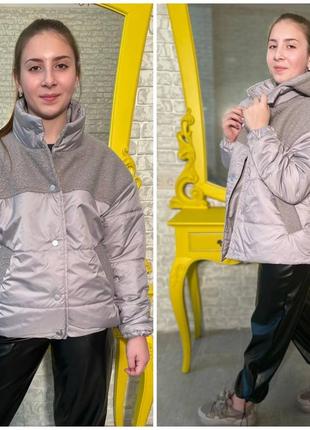 Демисезонная куртка для девочки с мехом тедди на весну/ осень осенняя курточка для девушек подростков 146