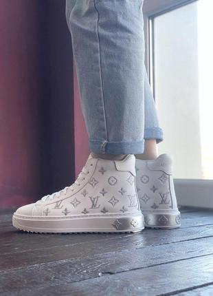 Женские кроссовки louis vuitton sneakers high white6 фото