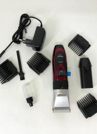 Професійна машинка для стрижки волосся gemei gm-550 з двома акумуляторами6 фото